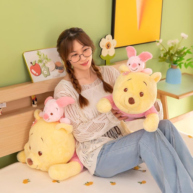 Entzückendes liegendes Bären-Plüschkissen - Ferkel & Winnie Puuh Puppe für Kinder und Mädchen