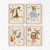 Boho Lion Elephant Giraffe Tiger Zebra Nordic Posters And Prints Nursery Wall Art Canvas Painting Pictures Baby Kids Room Decor