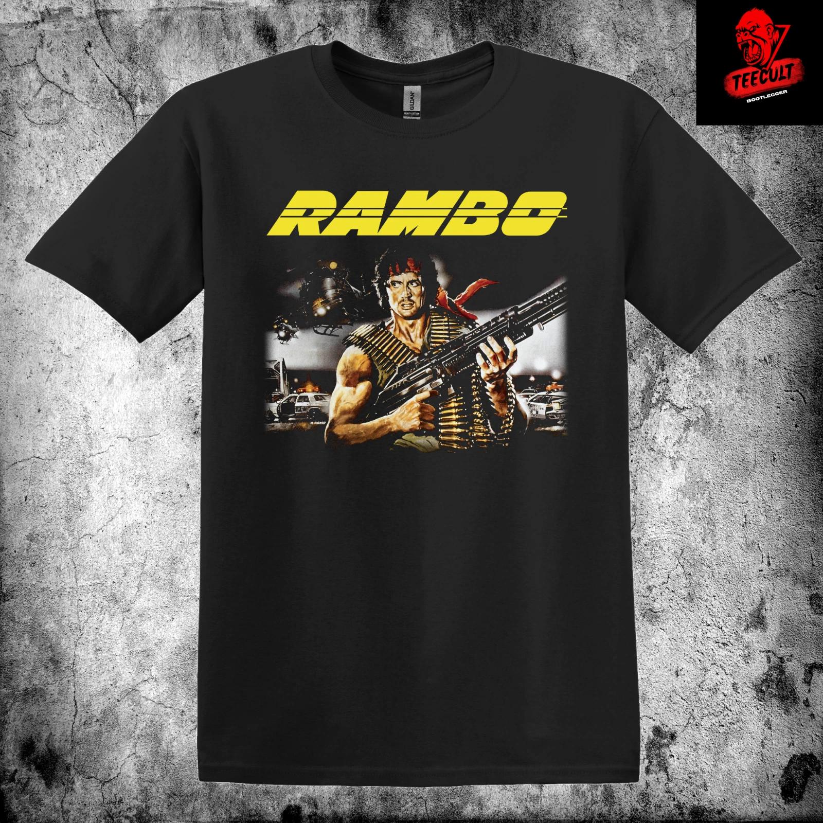Men s and Women s T-shirts Rambo First Blood (1982) Cult Action Movie Unisex Heavy Cotton XS
