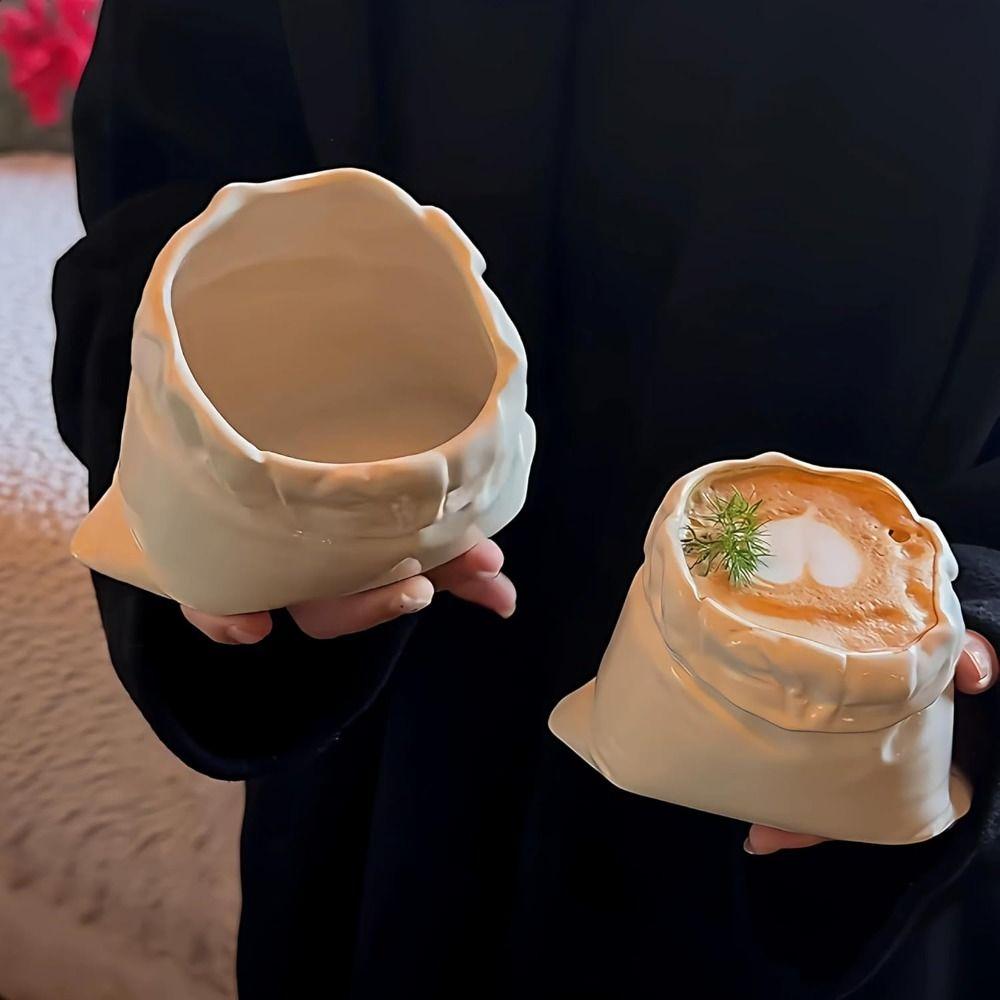 Large-caliber Bag-shaped Cup Heat-resistant Cloth Bag Mug Novelty Tea Cup Home Gathering