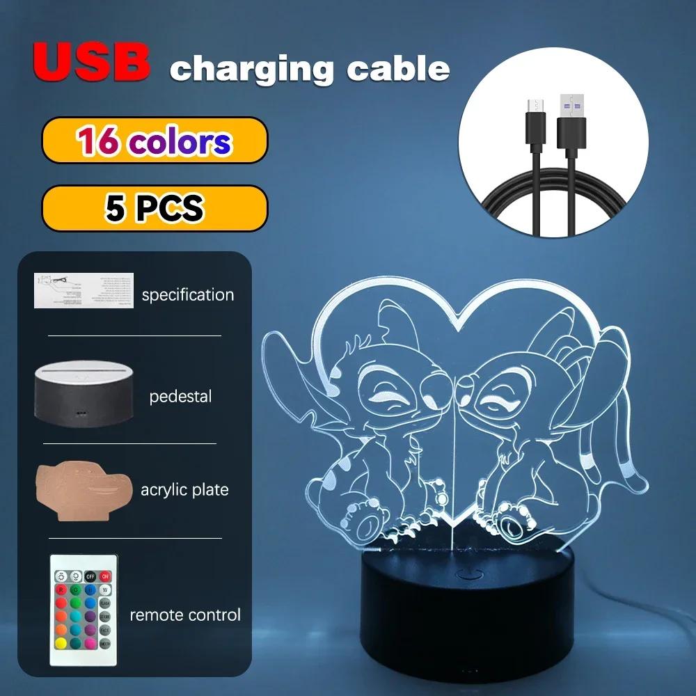 LED Night Ligh Illusion Stitch Lamps Remote Control Smart Touch Home Room Decor Lamp Christmas Valentine's Day Birthday Gifts