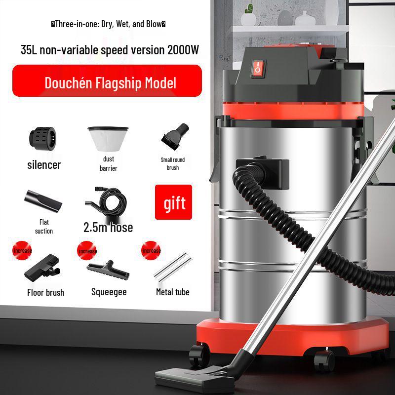 High-Power Wet/Dry Vacuum Cleaner for Home, Workshop, Car Wash, Grout, and Industrial Use