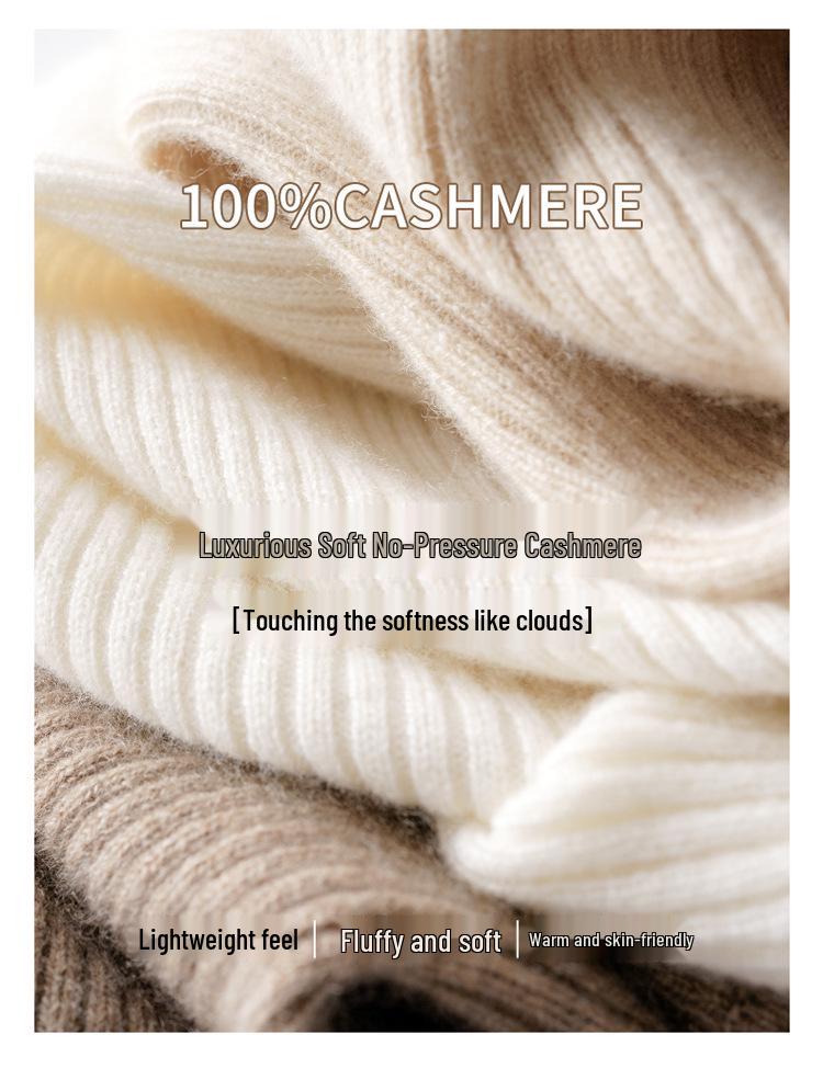 Women's 100% Pure Cashmere Round Neck Ribbed Slim Fit Camisole - Autumn/Winter Innerwear Vest