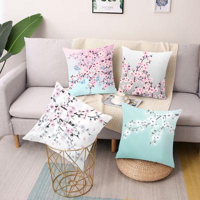 Pink Flower Pattern Printing Square Pillow Cushion Cover Car Sofa Office Chair Pillowcase Simple Home Decoration