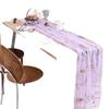Lace Table Runner - French Retro Style with Colorful Floral Embroidery for Wedding and Dining Decor.