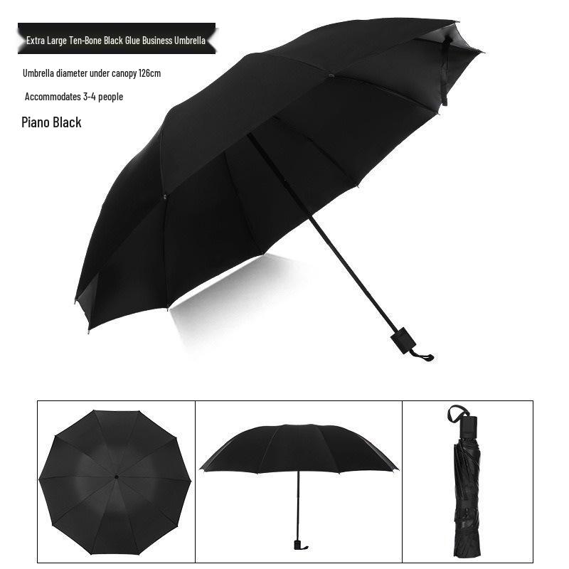 Dual-Use Extra Large Folding Umbrella - 12 Ribs for Sun and Rain Protection
