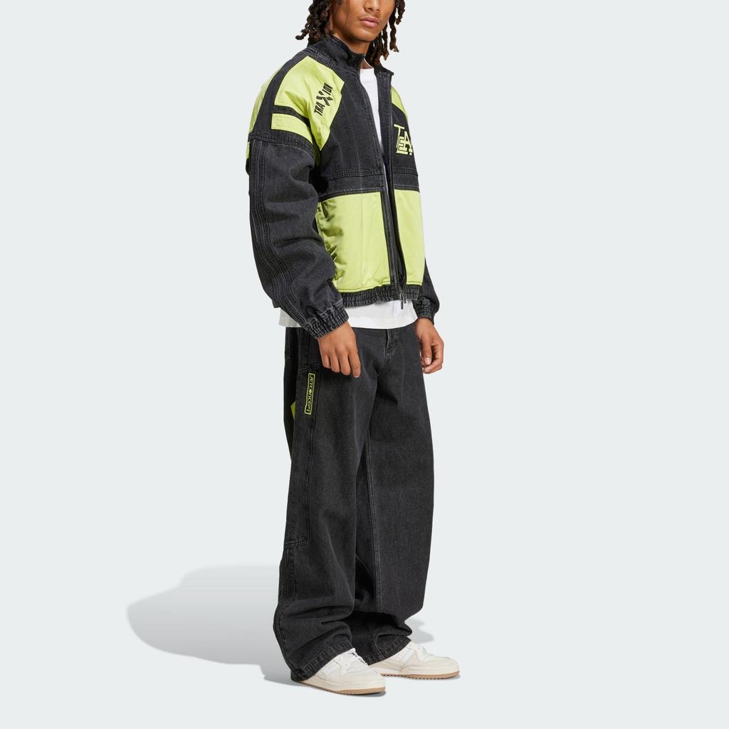 Adidas Originals Adilenium Ss24 Logo Zip Retro Sports Stand Collar Long Sleeve Jacket Men Jacket Yellow Black JN0824