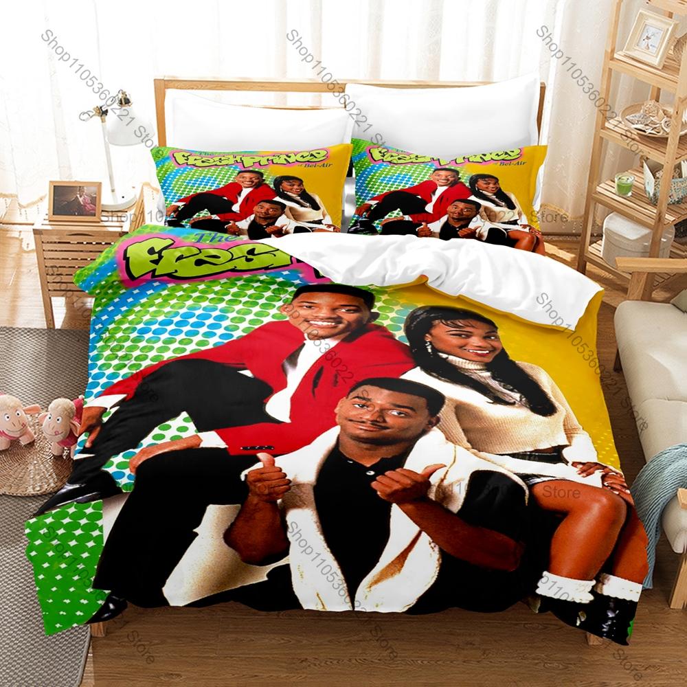 The Fresh Prince of Bel-Air Classic TV Show Print 3PCS Bedding Set Duvet Cover + 2 Pillowcases Soft Bed Linen Bedroom Decor