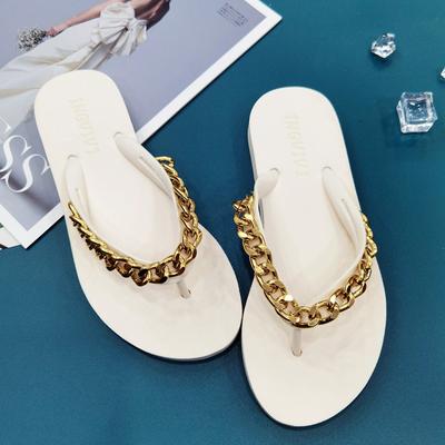 Infradito Piatte Donna Estive Scarpe da Spiaggia Esterna Ciabatte con Catena Strass Donna Moda Esterna Catena Sandali Firmati