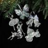1pc New Christmas Tree Pendant Transparent Pumpkin Car Creative Bells Angel Girl Christmas Acrylic Decoration Supplies