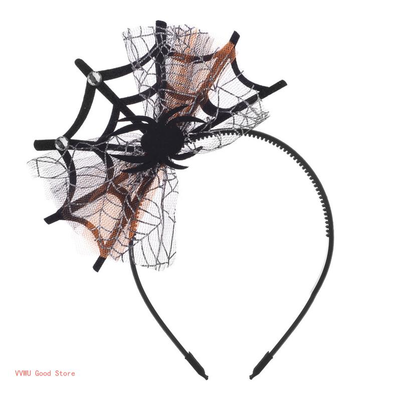 for Creative Web Hair Hoop Photoshoot Hair Holder Halloween Party Headwear for Children Adult Unisex