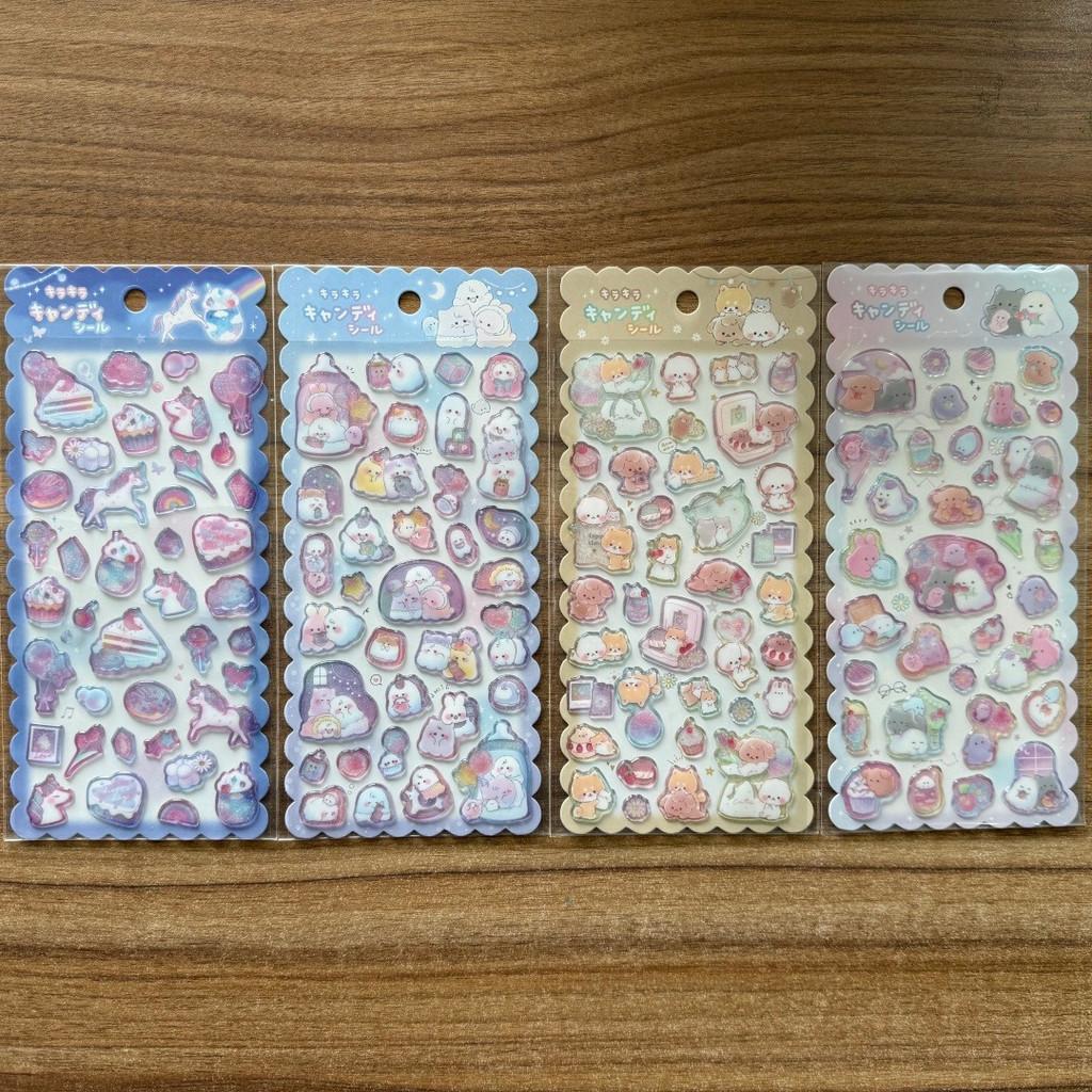 4Sheets Shiny Cute Animal Stickers Waterproof Decorative Stickers For Scrapbook Notebook Stationery Sticker Story Store