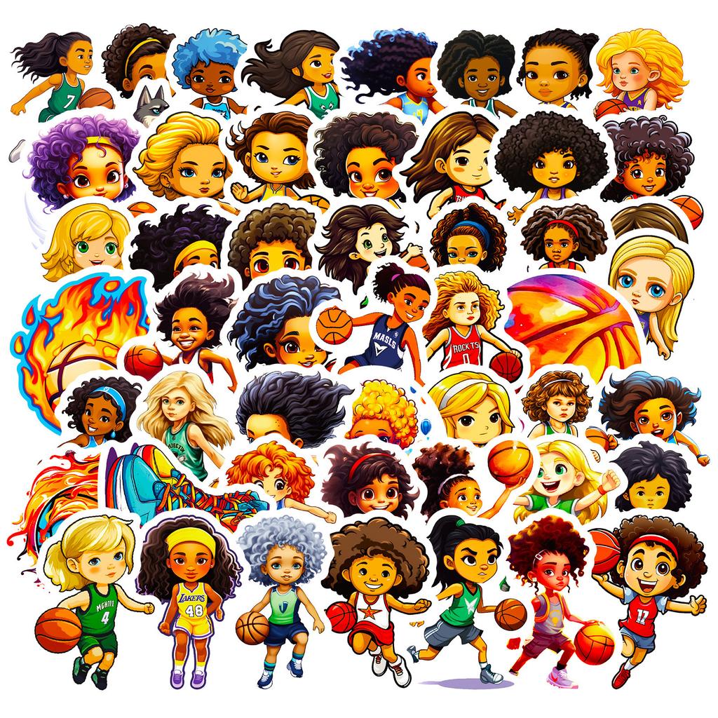 50 Cute Nba -Girl-Jmh Rugby League Graffiti Stickers Personality Stickers