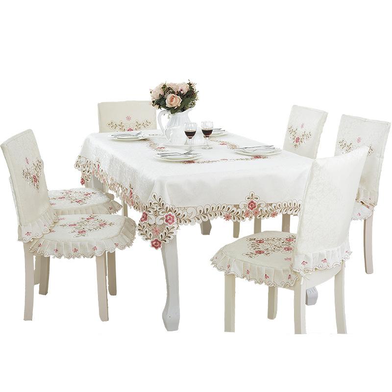 European Style Hollow Home Tablecloth Simple Luxury Pastoral Style Rectangular Tablecloth