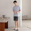 LangSha Summer Pajamas for Men, Thin Modal Short-Sleeve Shorts Set, Father's Day Large Size Loose Japanese Style New Home Wear Outfit
