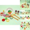Fun Wooden Simulation Vegetable And Fruit Seasoning Salad Ingredient Toy Set For Imaginative Kitchen Play