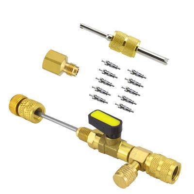 Air Conditioning Valve Remover Tool Brass Adapter Tool Air Conditioner Tool Anti-slip Knurling Brass Construction