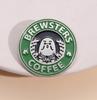 Cartoon Minimalist Chic Pigeon Coffee Brooch Colorful Enamel Metal Pin For Everyone
