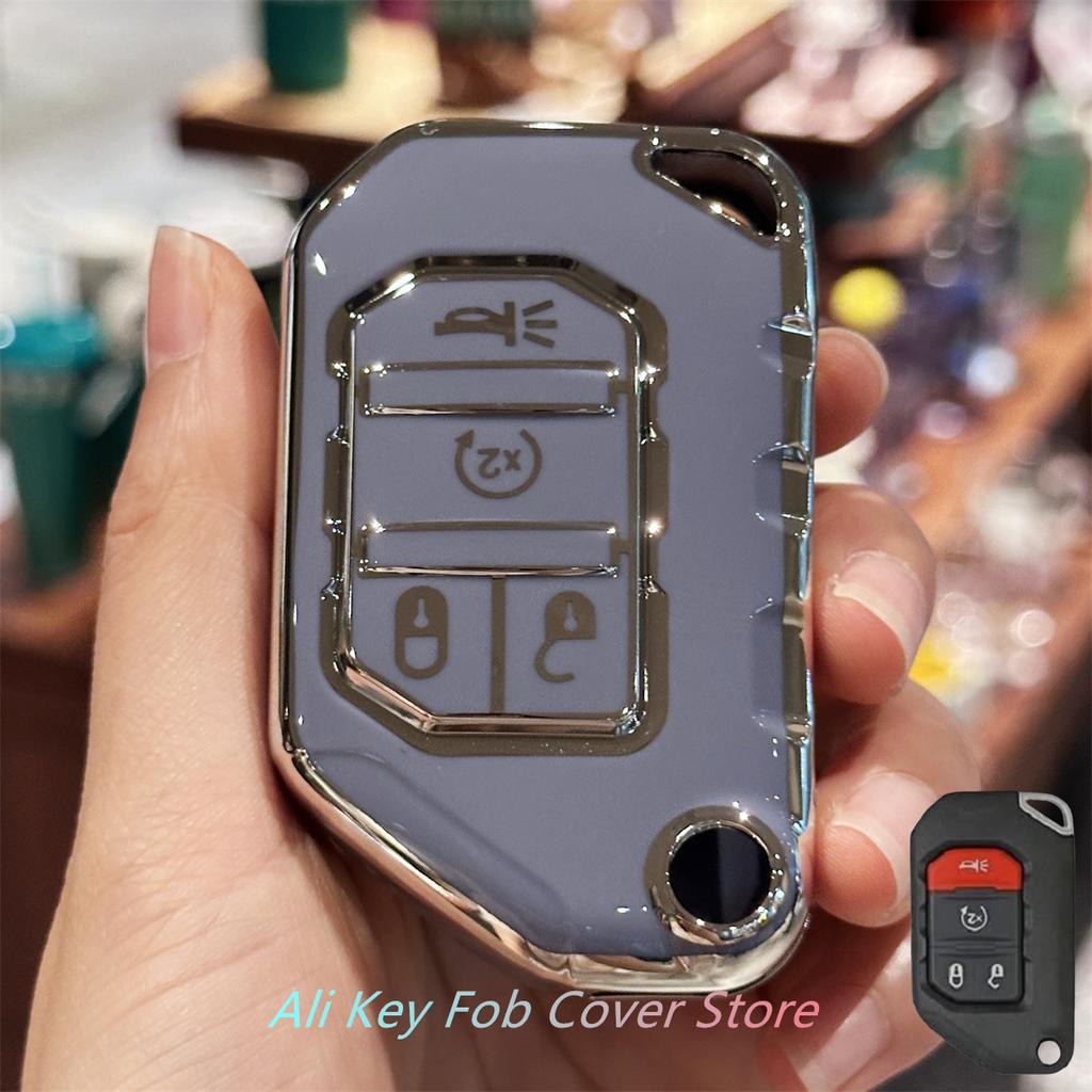 Key Fob Cover Car Keychain Lanyard for Jeep 2020 2021 Gladiator JT Sahara JLU 2018-2023