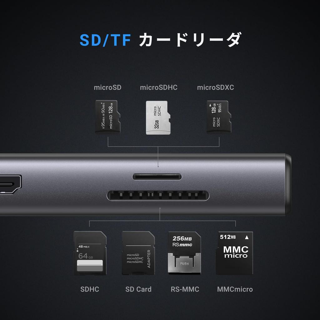 UGREEN Revodok Pro C 10 Gbit/s Übertragung HDMI 100W PD Schnell 1 Gbit/s Karte Kompatibel mit MacBook und Thinkpad C-Port Unterstützt Kein Video 109-USB-Hub,