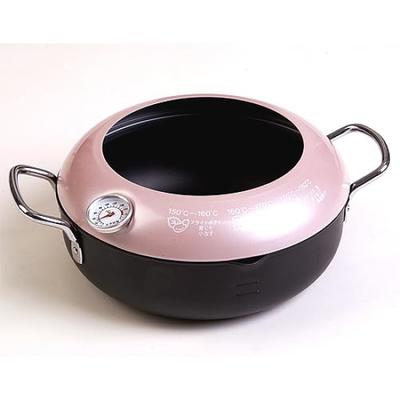 Maruyama Iron Tempura with Hood and Induction and Gas Stove Perfect for Deep and Oil Made In Pan, 24cm, Thermometer, TTN-24, Compatible, Frying,