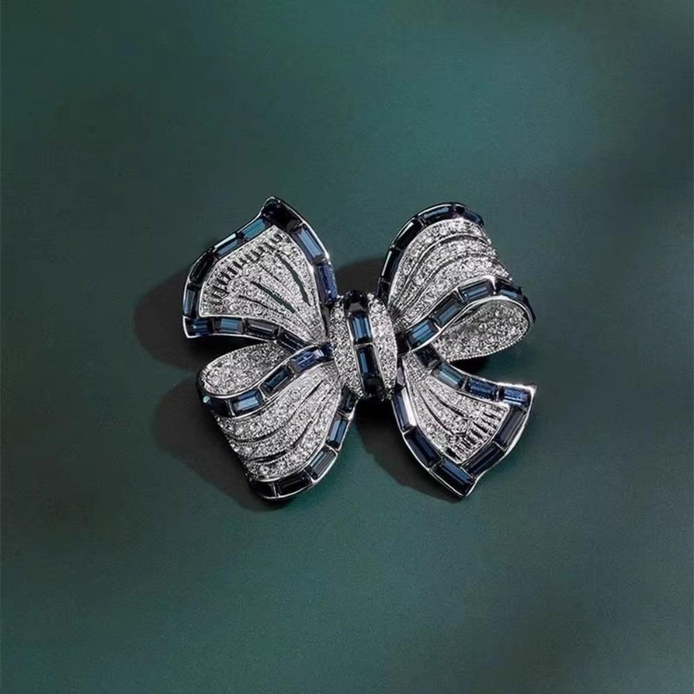 New Luxury Rhinestone Chic Bowknot Brooch Badge Jewelry Accessories Bow Brooches Pins Party Gifts Lapel Pin for Men Women