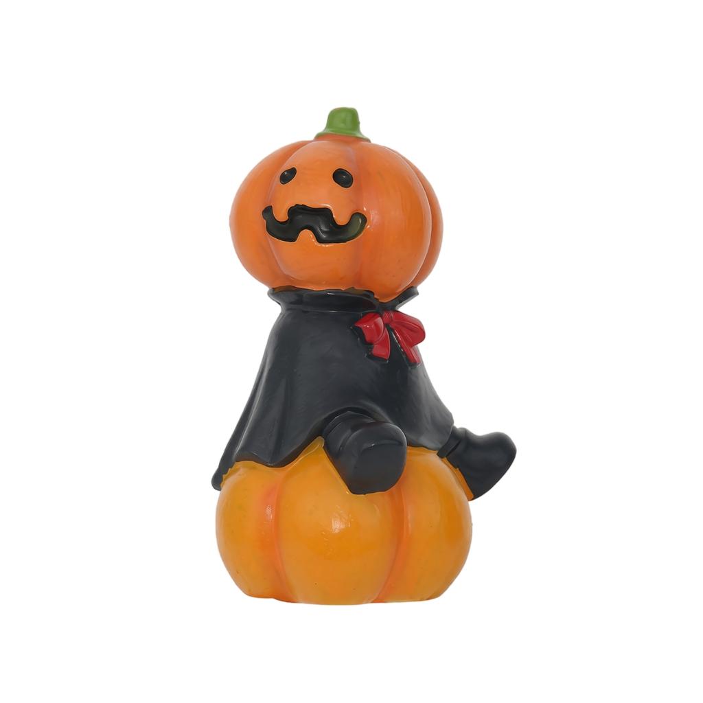 Halloween Resin Decoration Cute Pumpkin Ghost Owl Figurine Tabletop Ornament for Home Halloween Display Seasonal Holiday Decoration