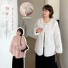 Large Size Women's Clothing New Chinese Style Fur Integrated Jacket Winter Thickened Crew Neck Top 413483