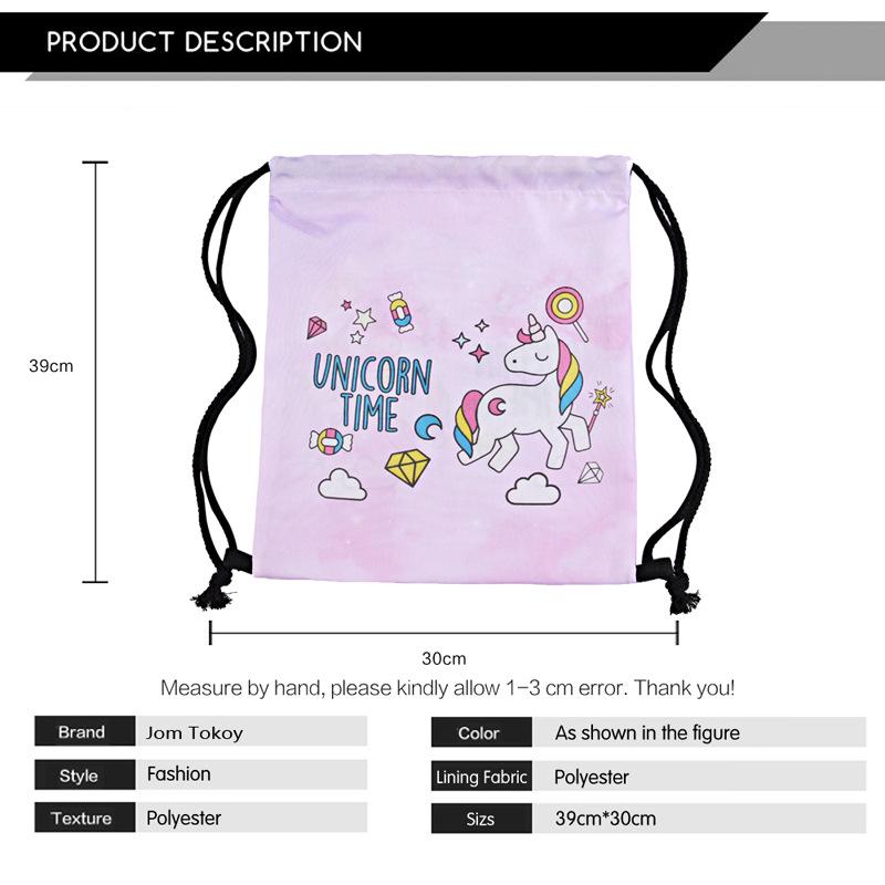 3D-gedruckter Einhorn-Kordelzugrucksack