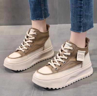 Women High-top Platform Wedge Casual Shoes Fashion Women Spring Summer Autumn Chunky Sneakers Shoes Breathable Comfortable