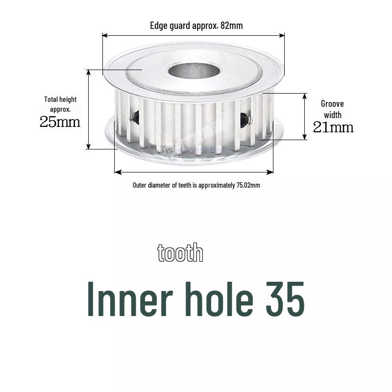 Double-Sided 8M Timing Belt Pulley, 30 Teeth, AF Type, Groove Width 16/21/27mm, Inner Hole 8-40mm.