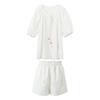 Sancai Summer Butterfly Embroidered Shirt and Shorts Set