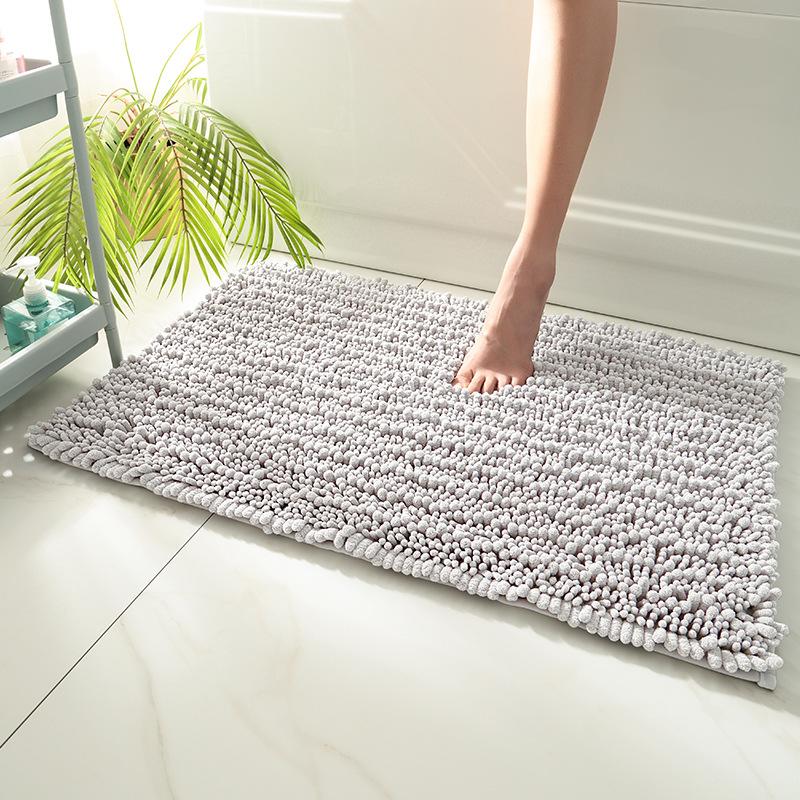 Thickened Chenille Foot Mats Bathroom Floor Strong Water Absorption Simple Household Toilet Door Non-slip Mats
