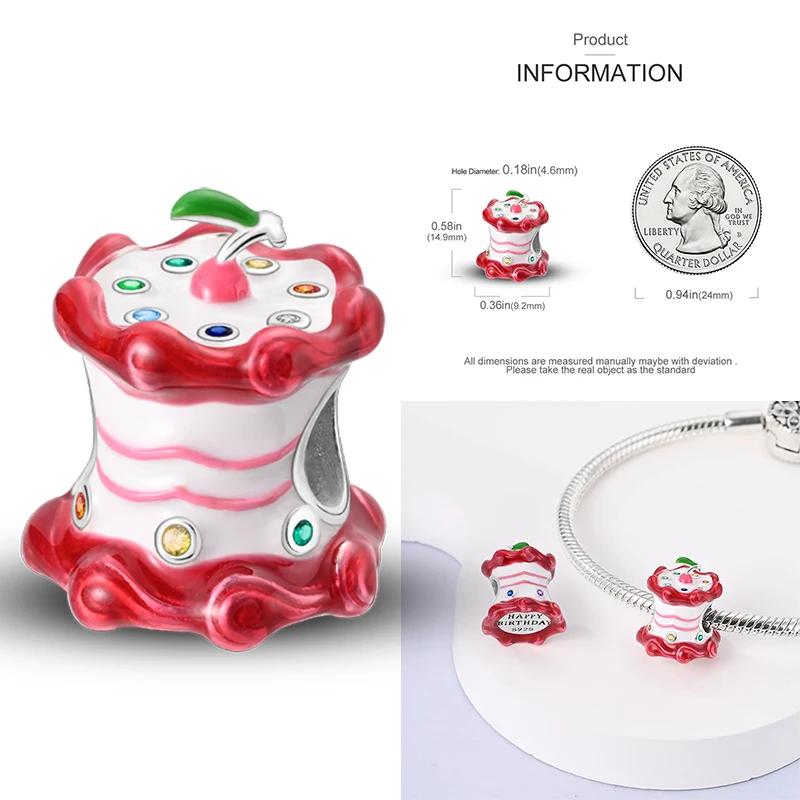 New copper Delicious Food Cake Bread Charm Bead Charms Compatible With Authentic BraceletsBangle Do It Yourself Bead Charms for Women Birthday Jewell