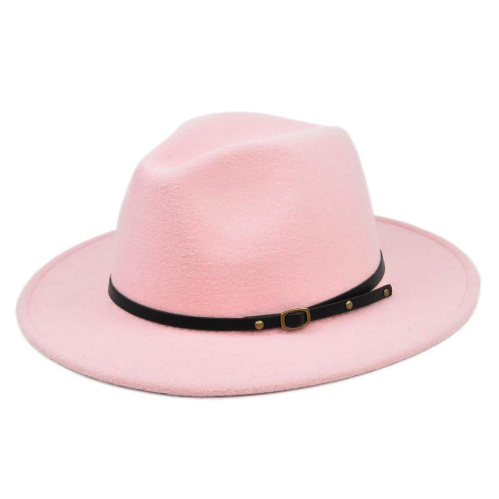 Retro Plush Jazz Multi Color Flat Big Brimmed Hat With Fashionable Personality