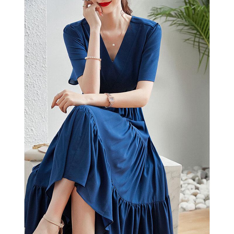 Demana V-Neck A-Line Short Sleeve Ruched Dress