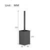 Black Toilet Brush Holder with Brush Aluminum Gray/White Bathroom Toilet Scrub Cleaning Brush Holder Set