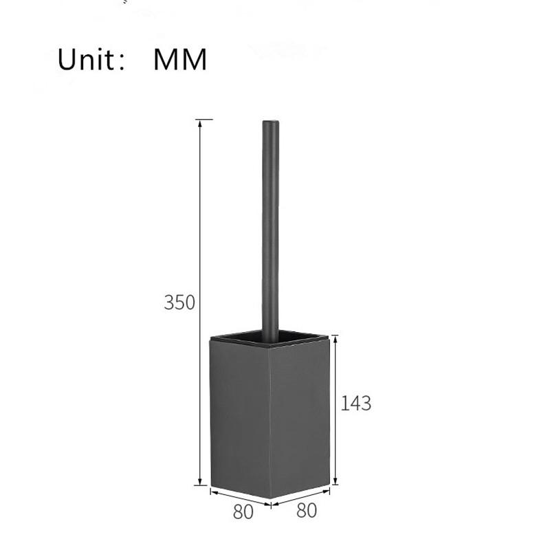 Black Toilet Brush Holder with Brush Aluminum Gray/White Bathroom Toilet Scrub Cleaning Brush Holder Set