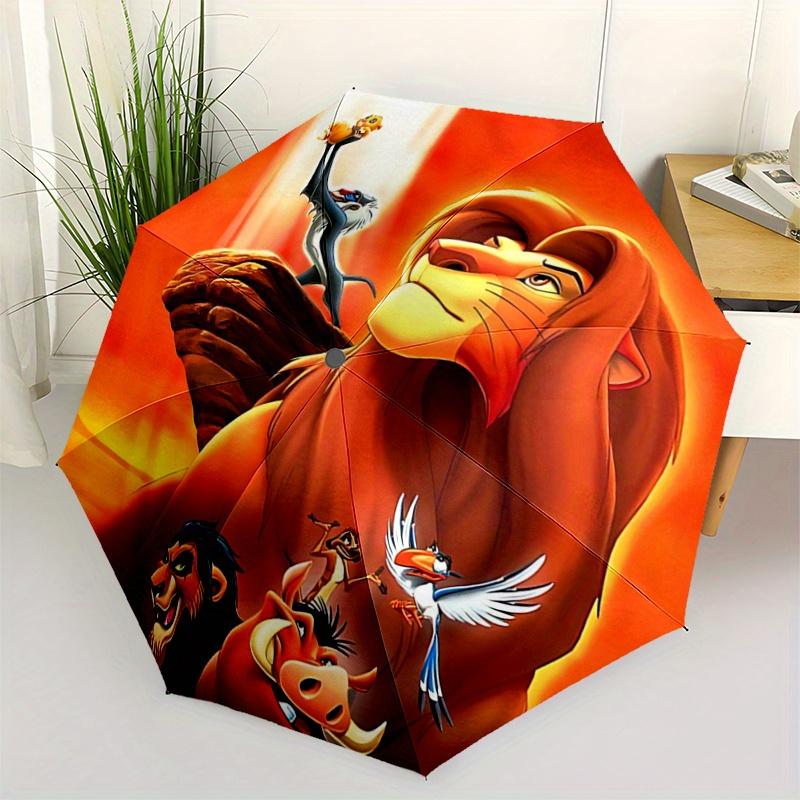 1pc The Lion King Fully Automatic Folding Portable Umbrella, 8 Steel Frames, Three-Fold Design, Suitable for All Seasons, Suitable for Outdo