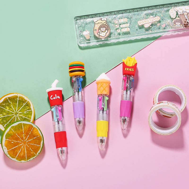 Korean Cute Animal Head 4-Color Click Ballpoint Pen