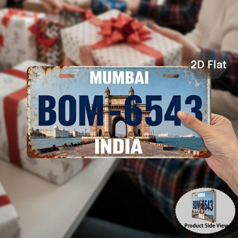 Car License Plate Metal Wall Decor 15x30cm