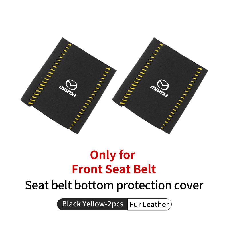Car Buckle Protective Cover Fur Leather Safety Belt Protector Auto Accessories For Mazda 3 6 2 Axela CX5 CX3 CX30 CX9 Atenza IUE2