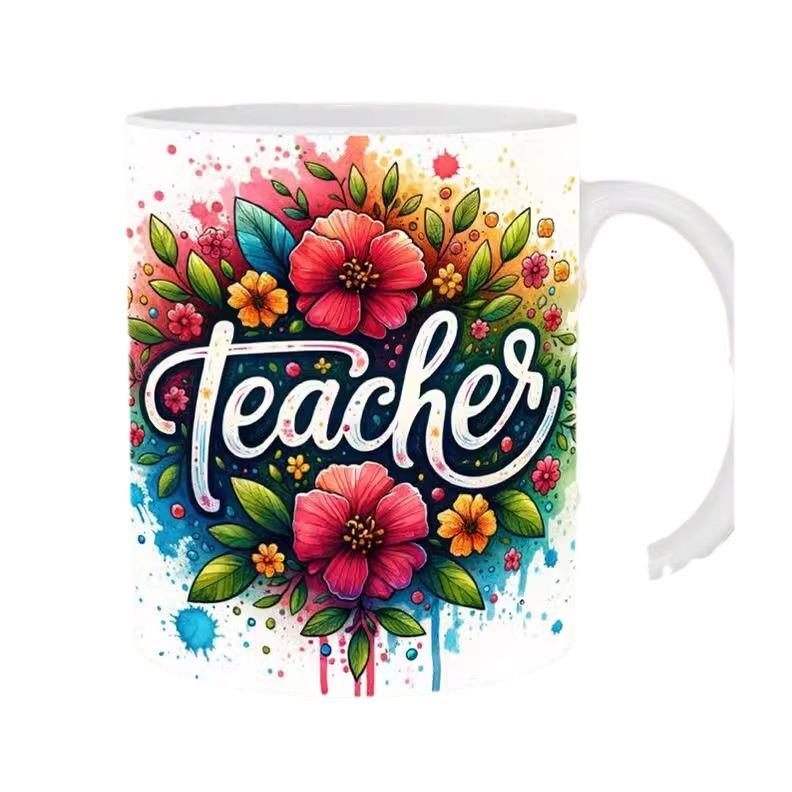 The Best Teachers Teachers' Day Ceramic Coffee Mug Sub-Book Water Cup Book Apple Pencil Gift