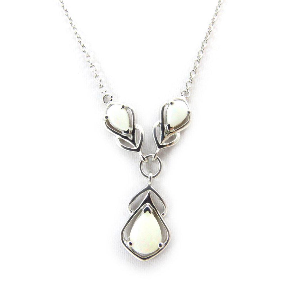 

Les Trésors De Lily [J5713] - Серебряное колье Goddess Opal Белое серебро (покрытие родием) - 35x10 мм