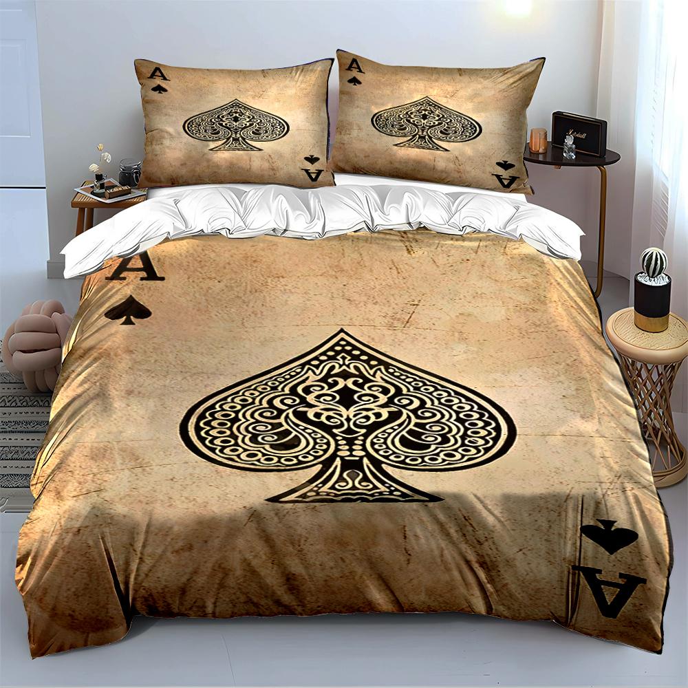Ace of Spades Vintage Bedding Set Bedding Set (1 Duvet Cover, 2 Pillowcases, Duvet Not Included)