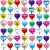 Repctbu Love Heart and Star Balloons Set 12.5cm 50 Pcs Aluminum Foil Balloons 10 Colors for Birthday Anniversary Baby Shower Wedding Reception