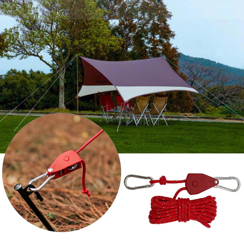 5M Pulley Adjuster Ratchet Kayak and Canoe Boat Bow Stern Rope Lock Outdoor Tie Down Strap 4mm Heavy Duty Adjustable Rope Hanger