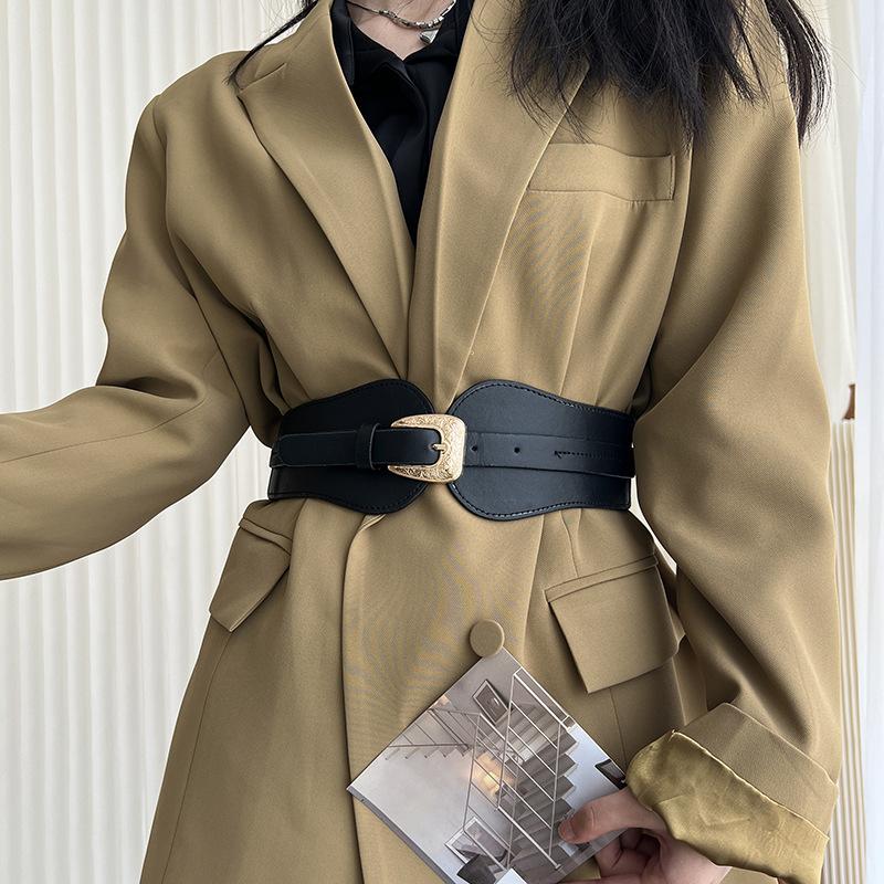 Elegant Adjustable Womens Elastic Waist Belt Designed For Skirts And Jackets Made Of Premium Faux Leather In Black Camel And