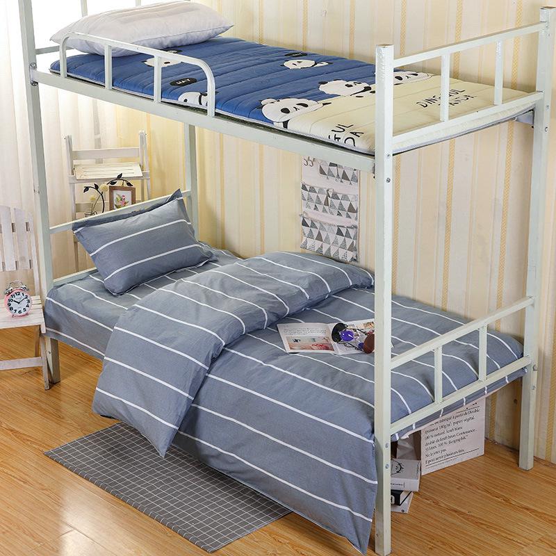 Dormitory Pure Cotton 3-Piece Bedding Set: Single Duvet Cover, Bed Sheet, Pillowcase for Student Bunk Bed