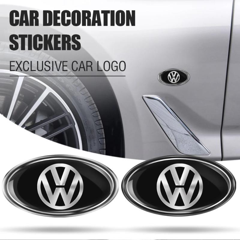 Hub Caps Car Oval Badge Body Door Trunk Sticker Decor Auto Accessories For Volkswagen VW Golf Polo Tiguan TSI TDI Touran Passat QK1